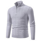 Herren Strickpullover mit modernem Stehkragen und strukturierter Fläche
