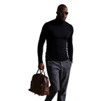 Herren rollkragen pullover mit feiner Struktur R&B