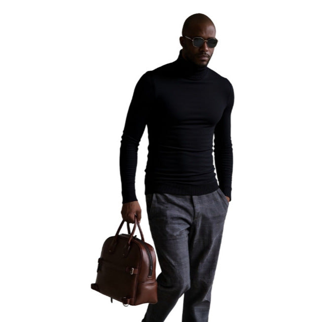 Herren rollkragen pullover mit feiner Struktur R&B