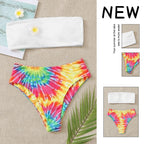 Damen Bandeau-Bikini-Set mit stylischem Batikdesign R&B