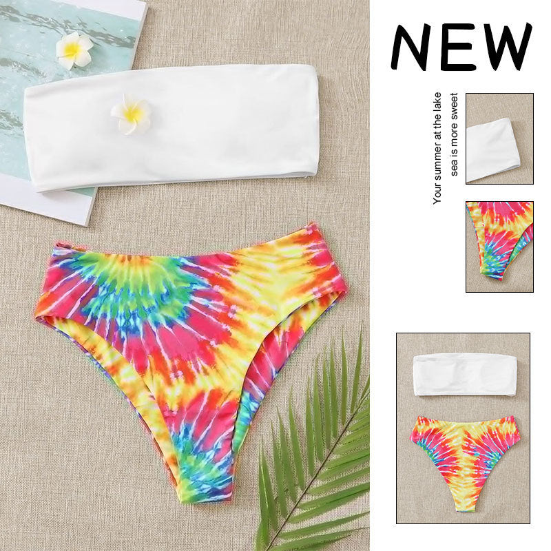 Damen Bandeau-Bikini-Set mit stylischem Batikdesign R&B