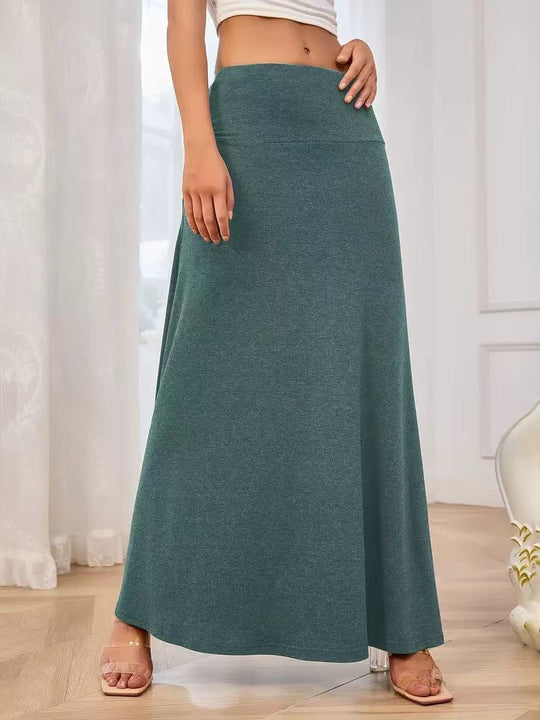 Damen Maxi-Rock aus weichem Stretch-Material mit hohem Taillenbund R&B
