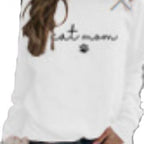 Damen Sweatshirt mit kreativem Katzenmama-Design