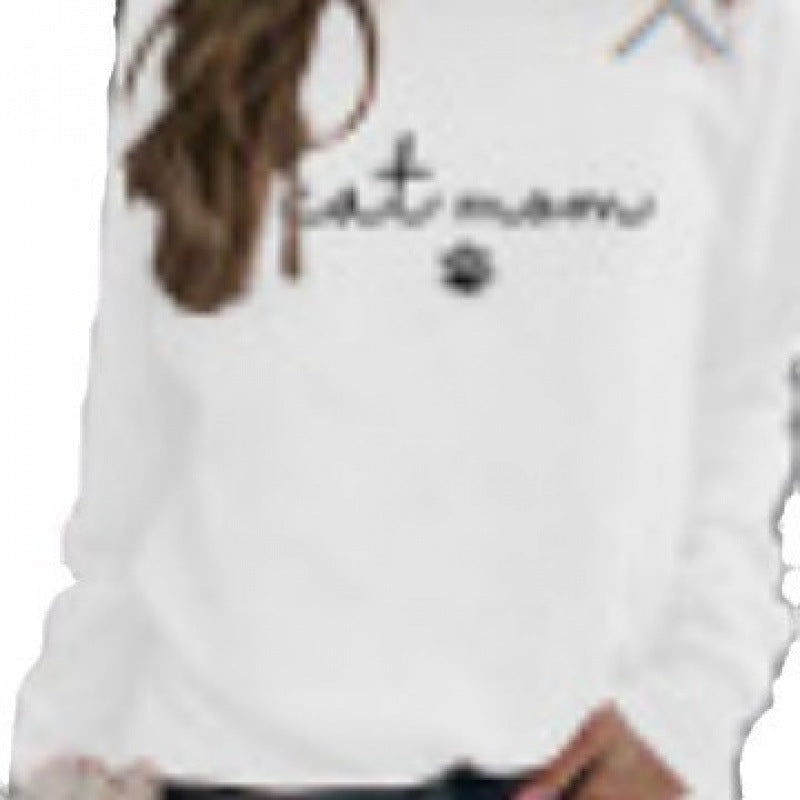Damen Sweatshirt mit kreativem Katzenmama-Design