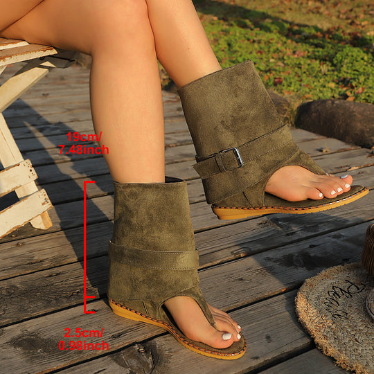 Damen Offene Wedgesandalen mit modischem Obermaterial und verstellbarem Riemen R&B