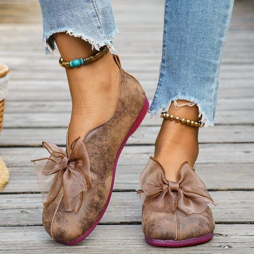 Damen elegante Ballerinas mit dekorativem Schleifen-Detail R&B