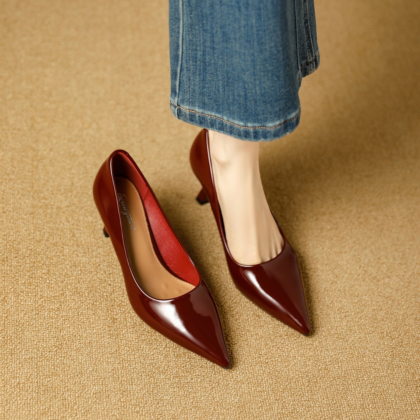 Damen elegante spitze Pumps mit komfortablem Absatz