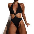 Damen Eleganter Einteiler-Badeanzug mit Cut-Outs und Ringdetail R&B