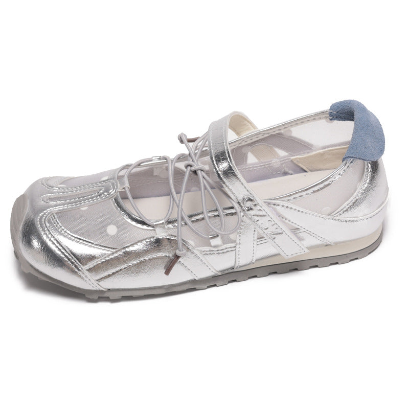 Damen elegante Ballerinas mit Punkten R&B