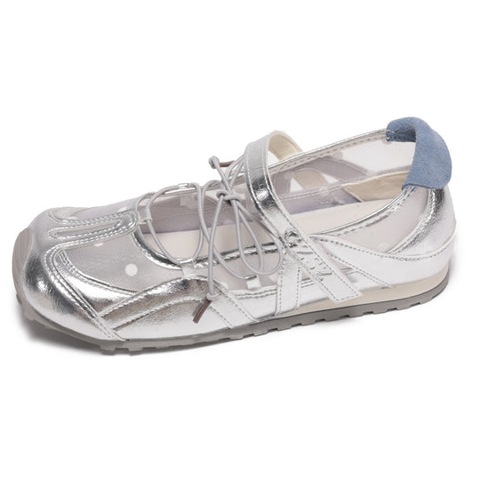 Damen elegante Ballerinas mit Punkten R&B