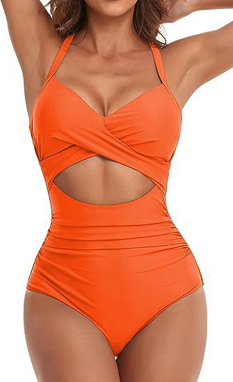 Damen Cut-Out Badeanzug mit Kreuzgurt R&B