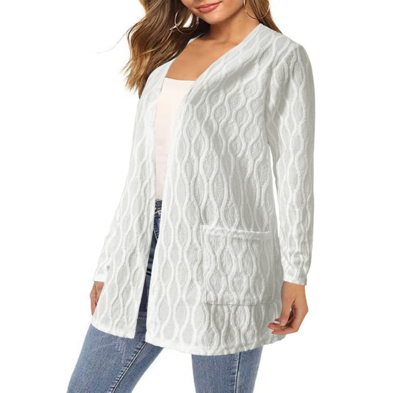 Damen Strickjacke im angesagten Kabelstrick-Design R&B