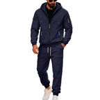 Herren stylisches Zweiteiliges Jogginganzug mit Kapuze und praktischen Taschen R&B