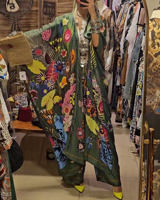 Damen Kimono mit floralen Mustern Heidi-Mode