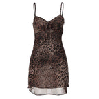 Damen Nachtkleid mit tierischem Muster und zartem Spaghettiträgerschnitt R&B