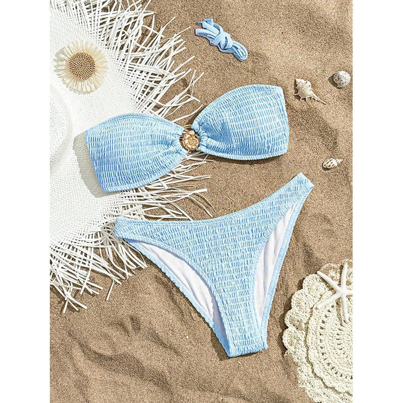 Damen Bandeau-Bikini mit raffiniertem Rüschendesign R&B