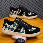 Damen Modische Sneaker mit Rautenmuster und rutschfester Sohle