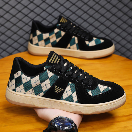 Damen Modische Sneaker mit Rautenmuster und rutschfester Sohle R&B