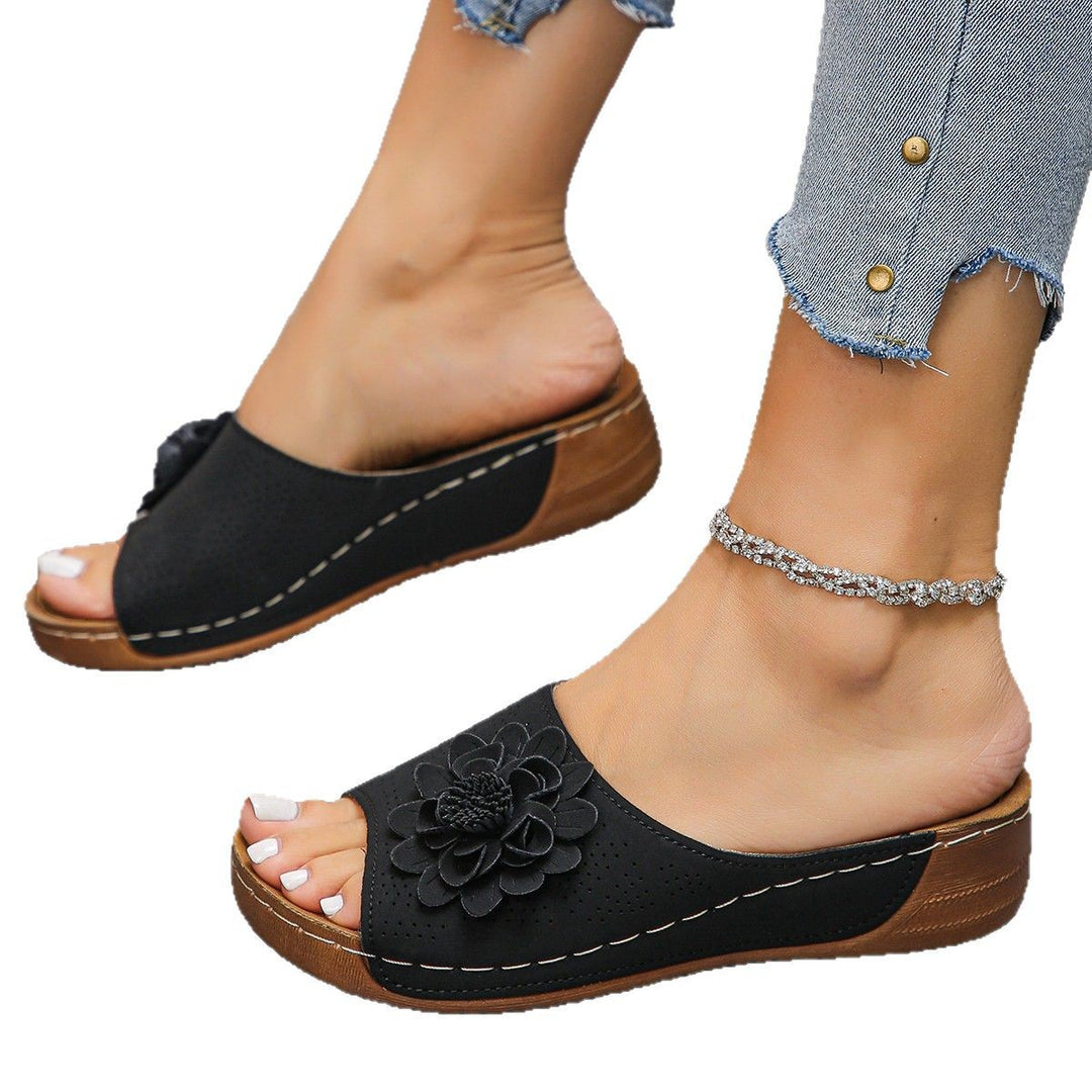 Damen Komfortable Clogs mit floralem Design und rutschfester Sohle R&B