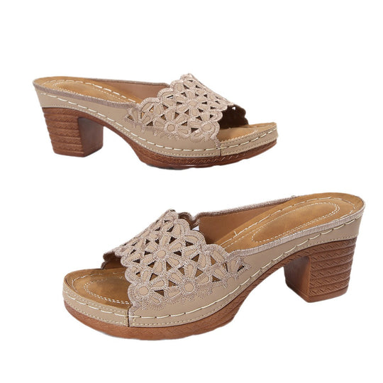 Damen elegante und komfortable Clogs mit modischem Lochdesign R&B