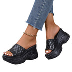 Damen Komfortable Wedge-Pantoletten mit modischem Riemendesign R&B
