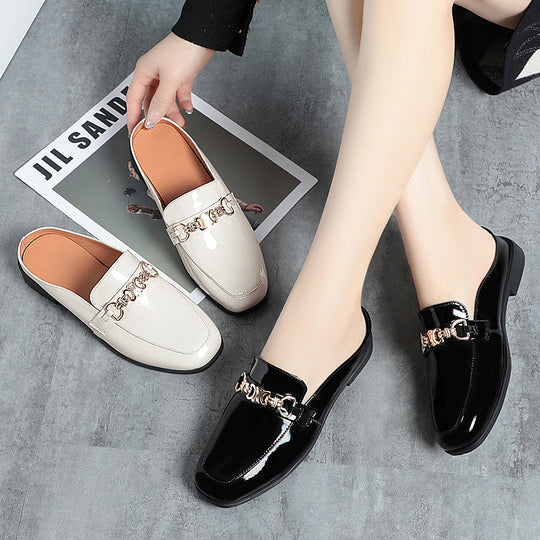 Damen Elegante Mules mit modischem Kettendetail R&B