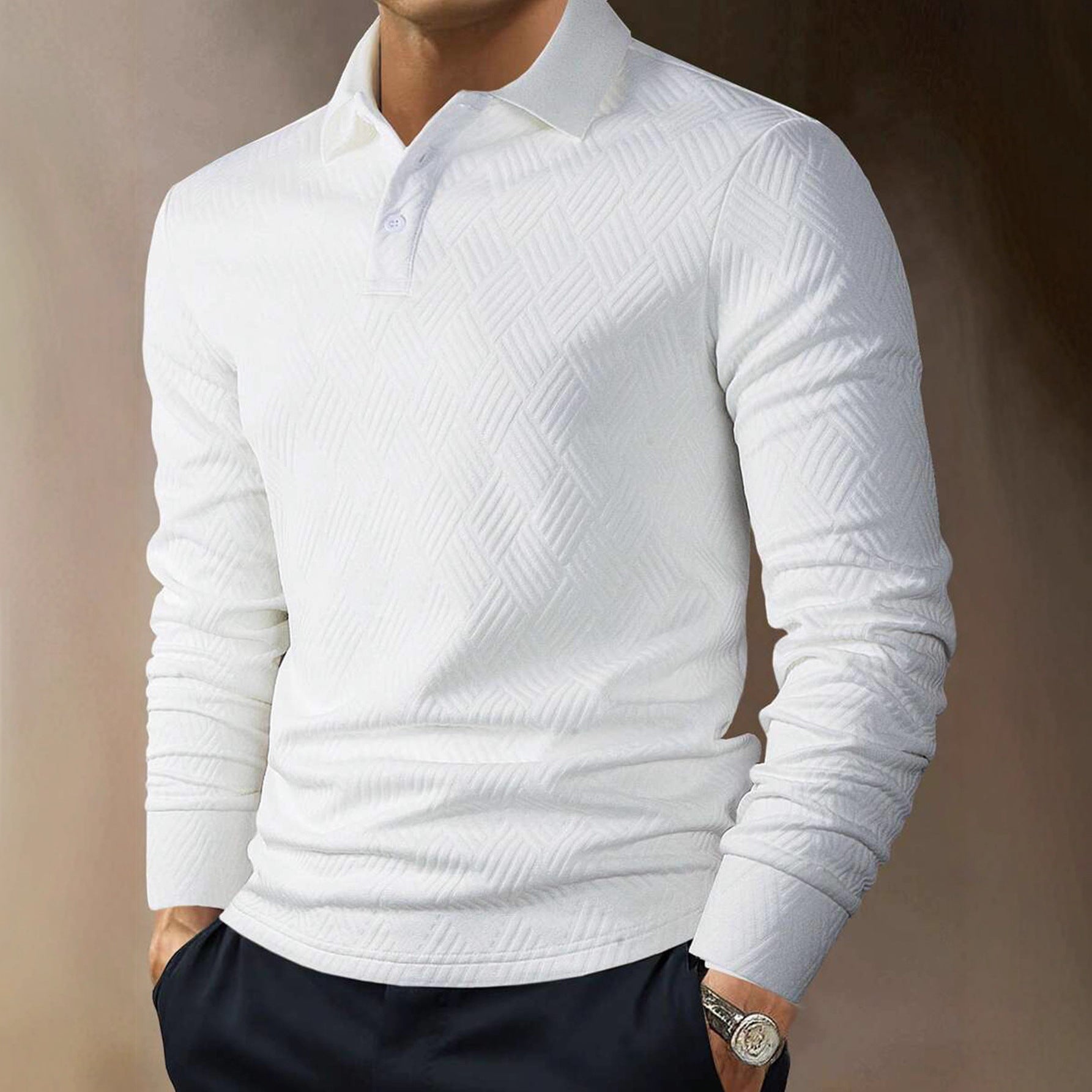 Herren Langarm Polohemd