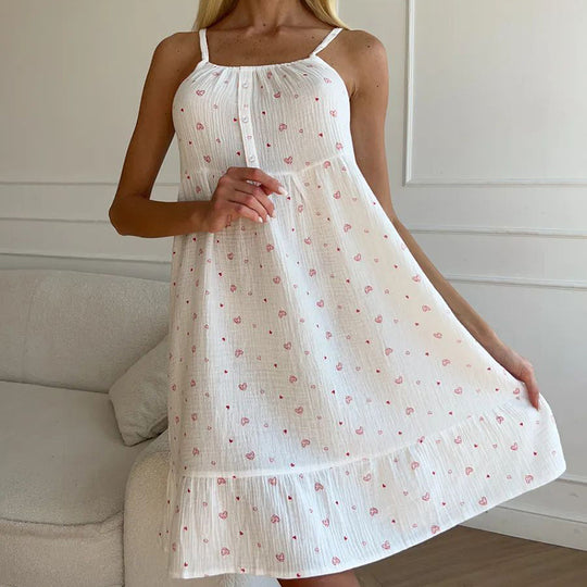 Damen luftiges Sommerkleid mit Rüschensaum und floralem Muster R&B