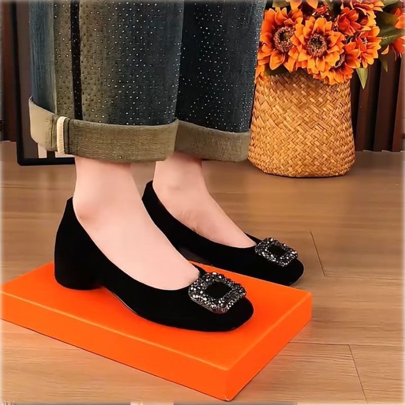 Damen Elegante Ballerinas mit funkelnder Schmuckapplikation R&B