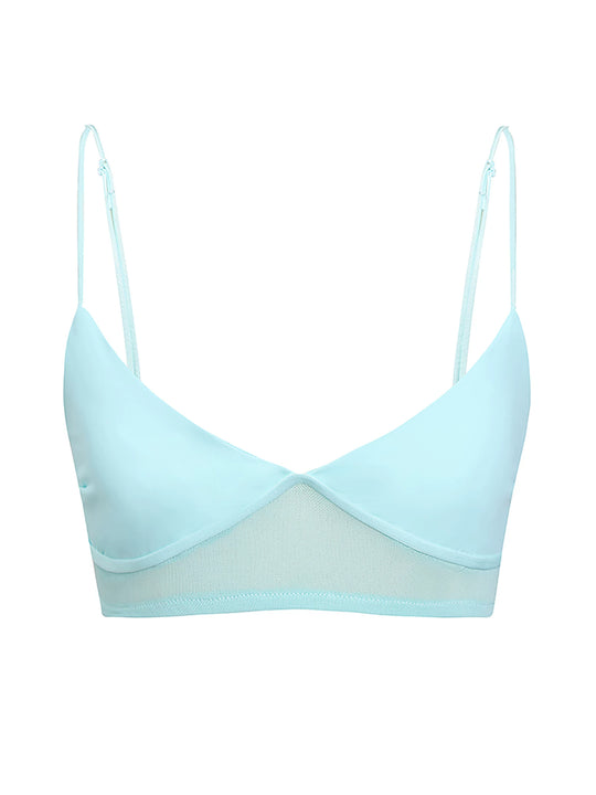 Damen nan bügelloser Soft-BH mit Mesh-Unterbrustband und verstellbaren Spaghettiträgern R&B