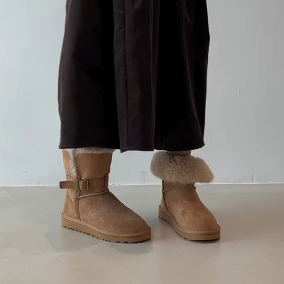 Damen Kuschelige Winterboots mit weichem Kunstfellkragen und robuster Sohle R&B