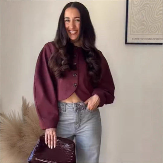 Damen Modische Jacke mit voluminösen Ärmeln R&B