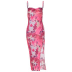 Damen Midi-Kleid mit asymmetrischem Saum und floralem Muster R&B