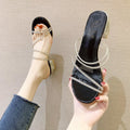 Damen Glamouröse Flachsandalen mit glitzernden Riemchen R&B