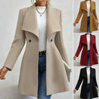 Damen schicke Übergangsjacke mit weitem Kragen R&B