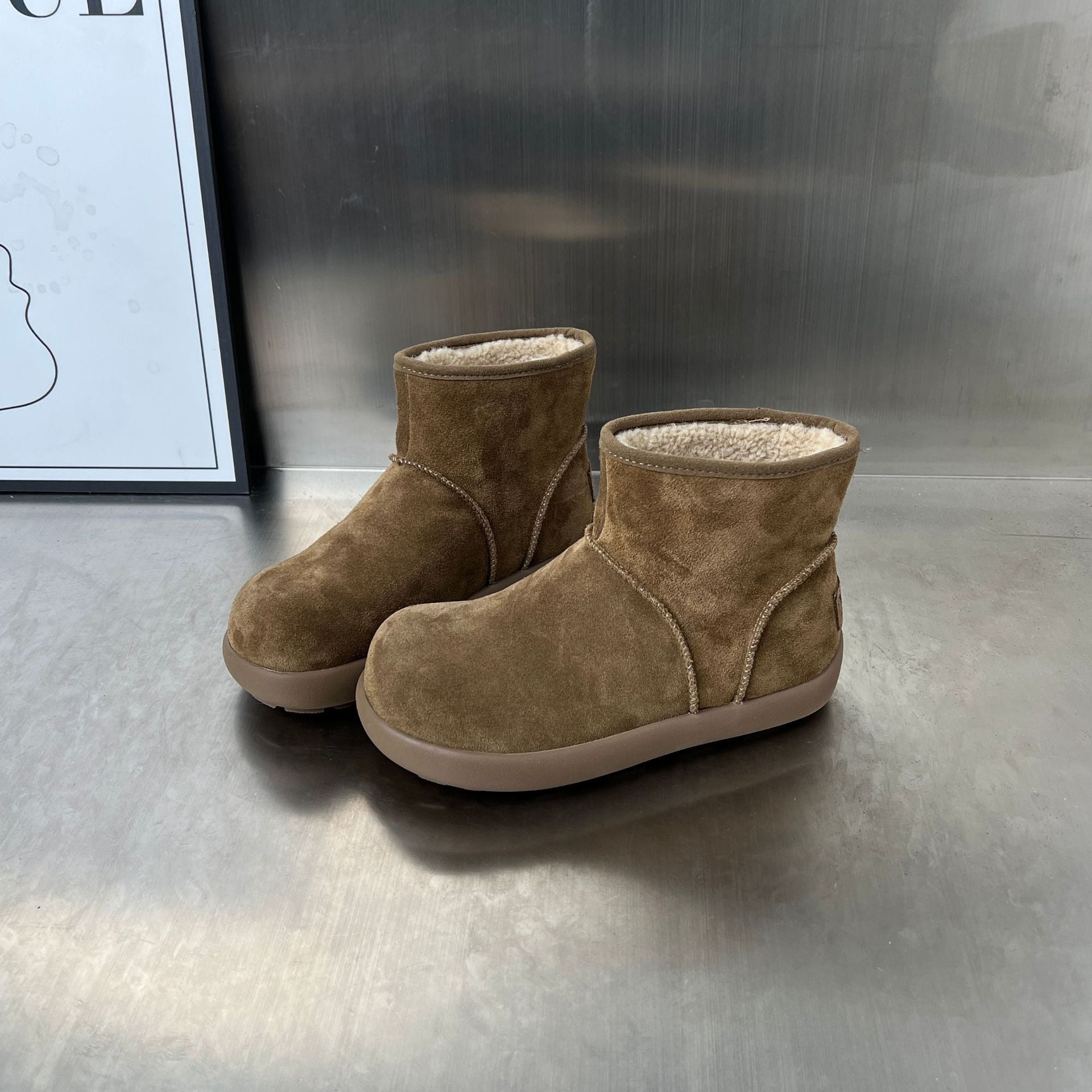 Damen Gemütliche Winterstiefel aus hochwertigem Wildleder mit warmem Innenfutter R&B