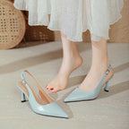 Damen Slingback-Pumps mit elegantem Glanz und komfortablem Fußbett