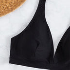 Damen Sportliches Bikini-Set mit leicht gepolstertem Oberteil und elastischen Shorts