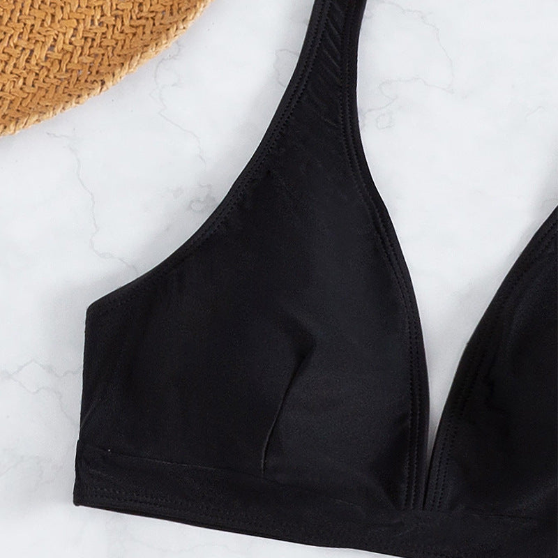 Damen Sportliches Bikini-Set mit leicht gepolstertem Oberteil und elastischen Shorts