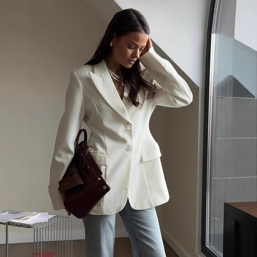 Damen Eleganter Blazer mit tailliertem Schnitt und modernen Details R&B