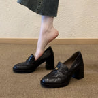Damen Elegante Mokassins mit modischem Blockabsatz R&B