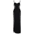 Damen Spitzen-Midi-Kleid mit transparenter Seitenpartie und verführerischem Design R&B