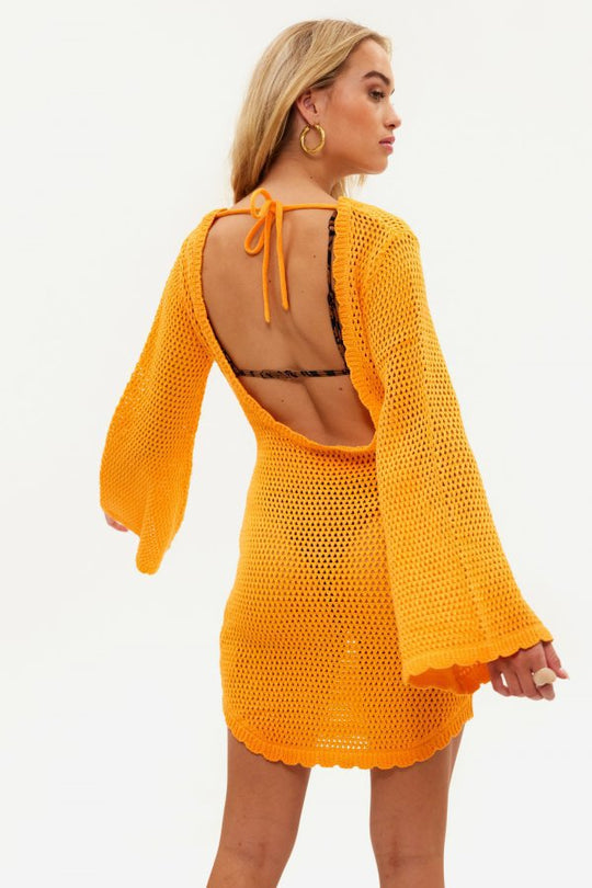 Damen gehäkeltes Crop-Top mit weitem Ärmel und lockerer Passform R&B