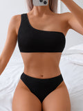 Damen Einseitiger Bikini mit strukturiertem Obermaterial R&B