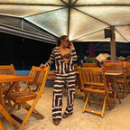 Damen Lässiger Lounge-Anzug mit stylischem Muster R&B