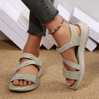 Damen sportliche Sandalen mit verstellbaren Riemen und ergonomischem Fußbett R&B