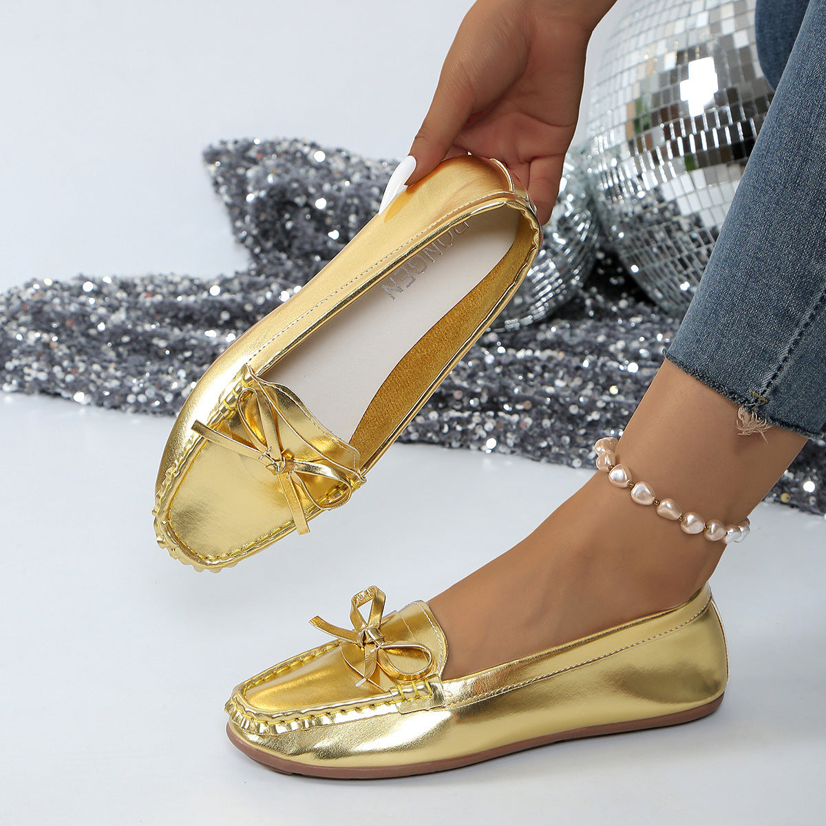 Damen Mokassins mit elegantem Schleifenakzent und weicher Sohle R&B
