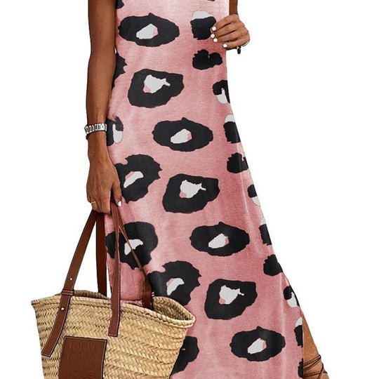 Damen Maxikleid mit elegantem Leopardenmuster R&B