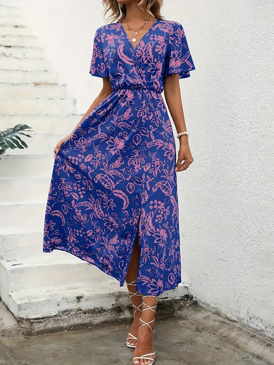 Damen Elegantes Maxikleid mit floralem Print und Taillierung R&B