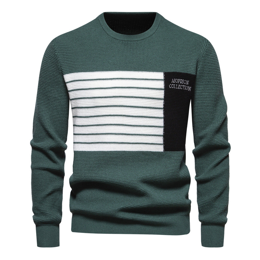 Herren Pullover mit modernem Strukturdesign und auffälligen Farbdetails